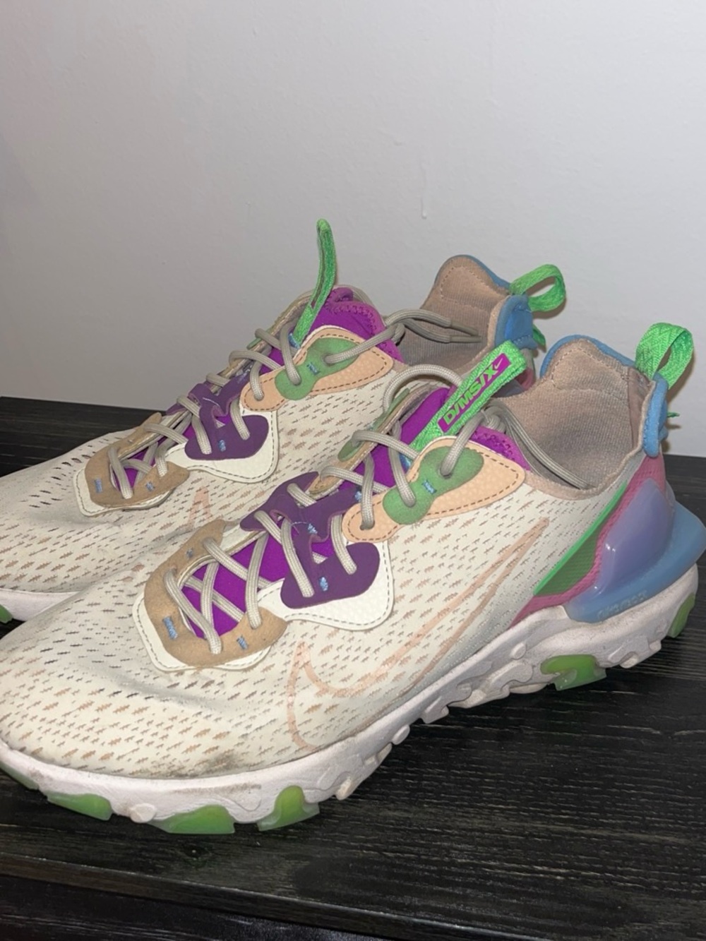 Nike Womens Multicolor Athletic Sneakers - Purple & Green